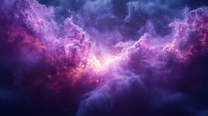 A purple cloud filled with stars and space dust