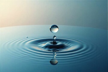 Captivating Moment of a Dropping Water - Perfect for Skincare and Cosmetic Ads