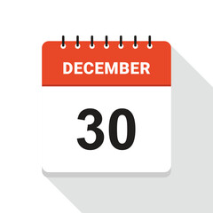 December 30 Calendar Date icon