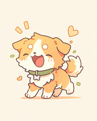 Cute Cartoon Puppy Illustration - Adorable Dog Art