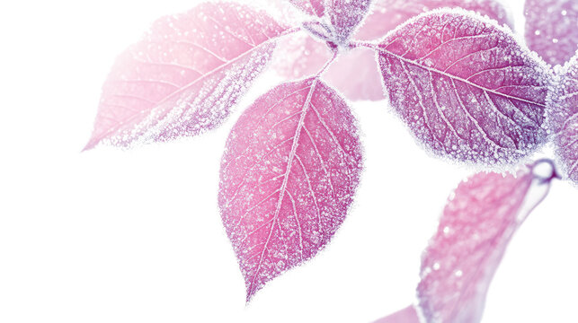 leaf with frost transparent background - Powered by Adobe