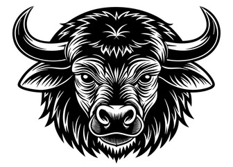 head of bull vector silhouette back 