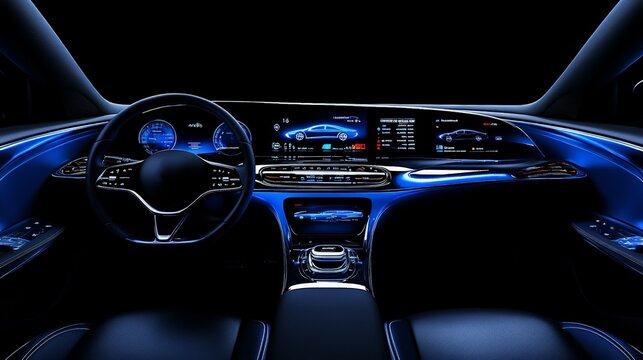 Night Drive: Futuristic Car Interior 
