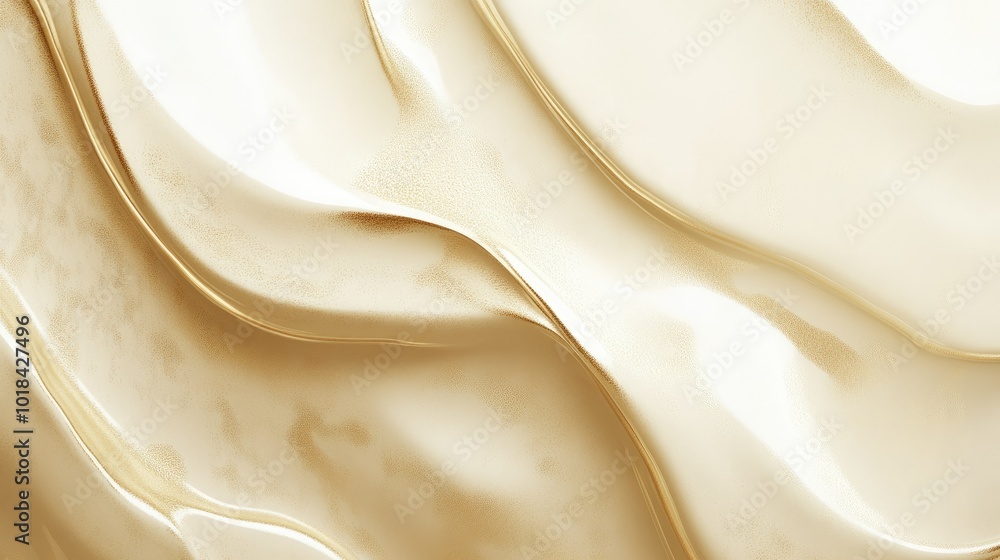Poster smooth gold background with flowing liquid patterns, forming a continuous, luxurious design.
