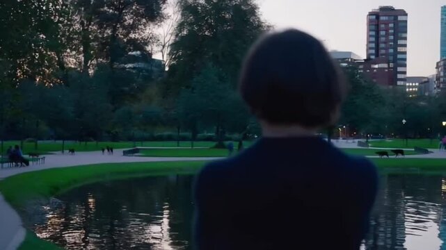 Avoidant person standing alone, emotional detachment, attachment style concept