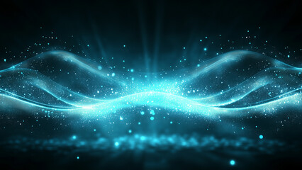 Fototapeta premium Abstract Blue Light Waves,movement and energy, evoking themes of technology