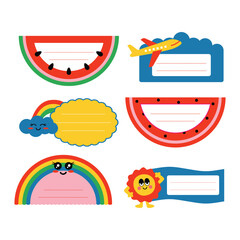 set of planner stickers vector