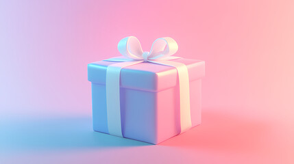 Fototapeta premium Elegant design of a pink and blue gradient gift box