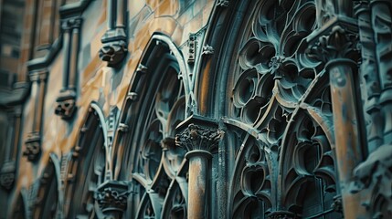 Intricate Stonework Detail of a Gothic Archway