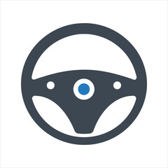 Steering wheel icon. Test drive icon