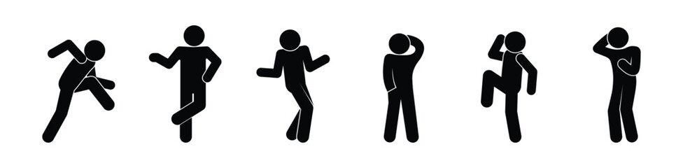 man icon, stick figure people silhouettes	