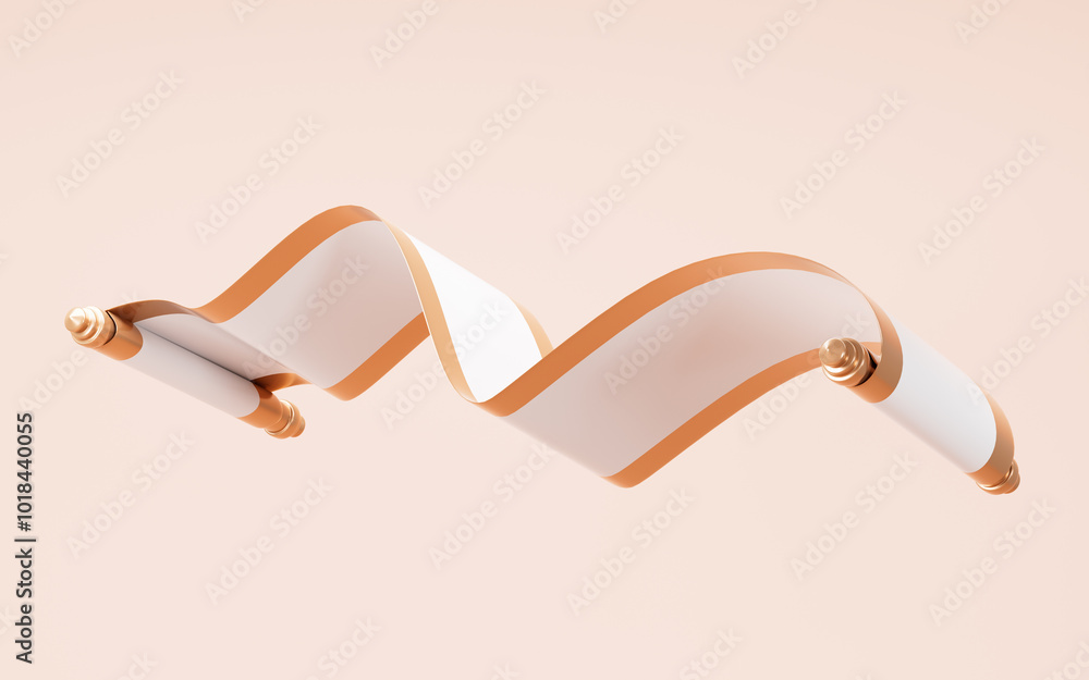 Poster chinese style empty scroll, chinese style background, chinese style element, 3d rendering.