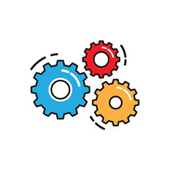Gear illustration logo icon