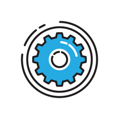 Gear illustration logo icon