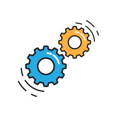 Gear illustration logo icon