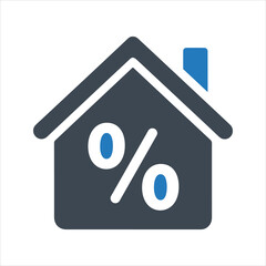 Real estate. Cost of living. House. Interest rate. Property value. Mortgage rate icon