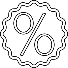 Percentage icon outline vector