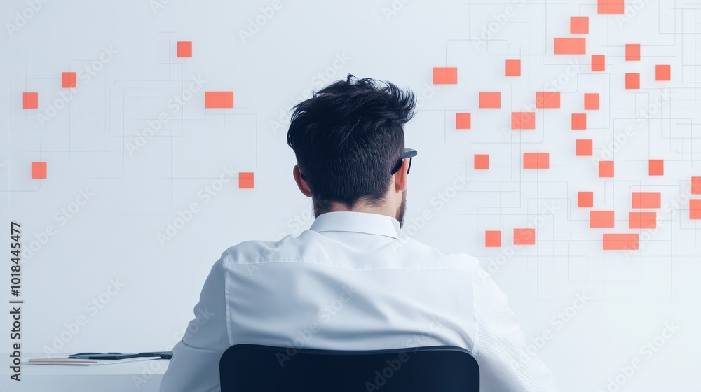Poster data scientist analyzing trends with ai models
