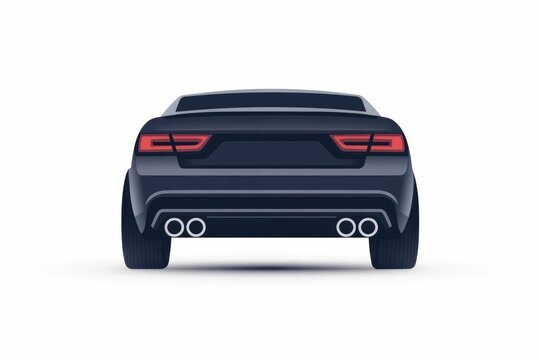 recommend clip art: Detailed icon depicting a modern minimalist silhouette of a car muffler exhaust pipe and tailpipe in a flat simple style isolated on a clean white background