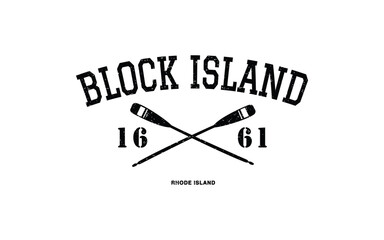 BLOCK ISLAND crossed oars T-Shirt Design