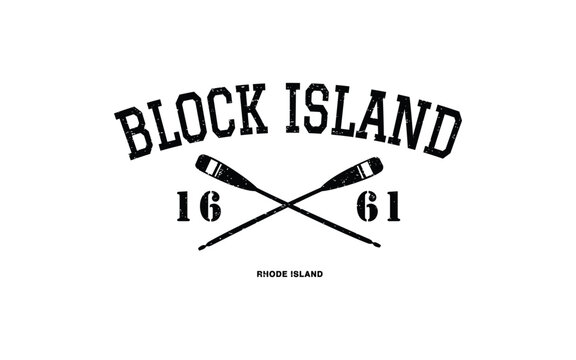 BLOCK ISLAND crossed oars T-Shirt Design