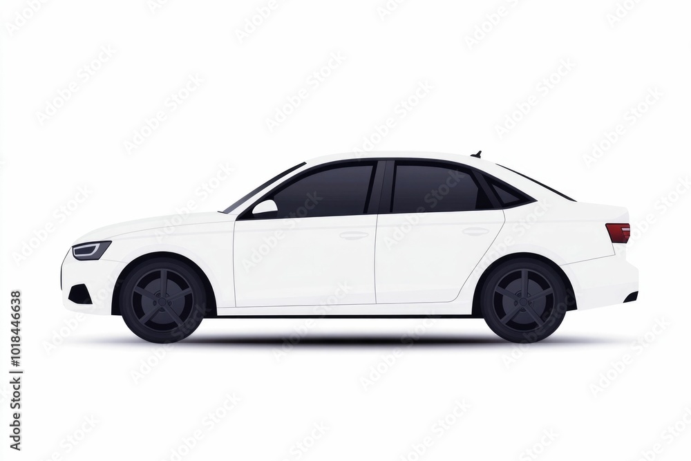 Poster A simple  minimalistic icon depicting the essential elements of a car  including the door  window  and side mirror  all isolated against a clean  white background