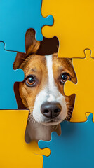 Adorable dog in a fun puzzle game