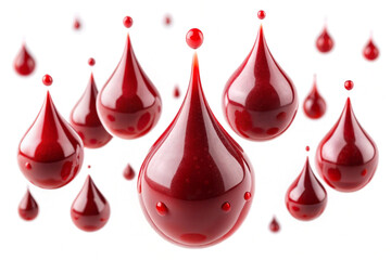 Blood drops cut out,isolated on white background