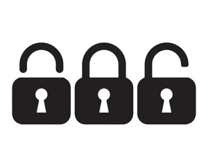 Lock icons set. Locked and unlocked privacy lock symbol set . Vector illustration.Lock icon collection.
