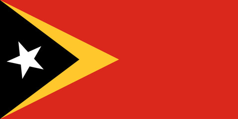 Official national flag of East Timor. Flag of the Democratic Republic of Timor-Leste. Correct proportions and colors. Vector illustration © Natali2510