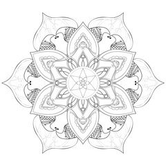 mandala coloring design art classical style 