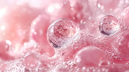 Bubbles on Soft Pink Surface