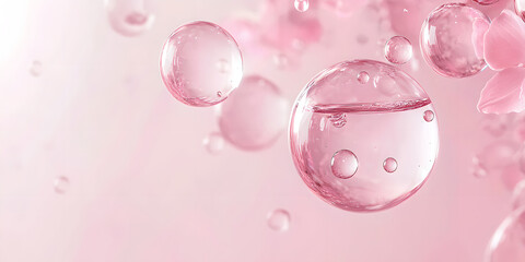 Delicate Pink Bubbles on Soft Background