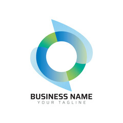 O abstract modern minimalist premium typography 3d colorful letter logo design template