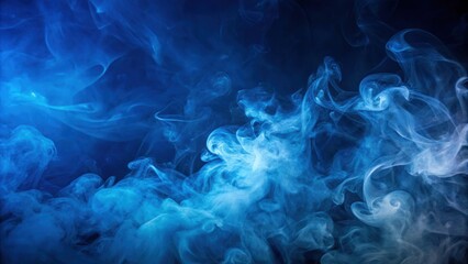 Dark blue background with abstract random objects engulfed in smoke, blue, background, smoke, abstract, objects, mysterious