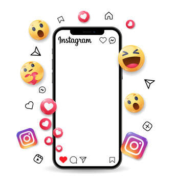 Creative Instagram Social Media concept with Instagram Page on Smart Phone Screen, vector illustration