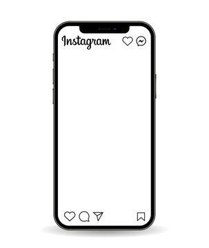 iPhone with Instagram Page on its screen, on transparent background. Creative Instagram Social Media concept with, vector illustration