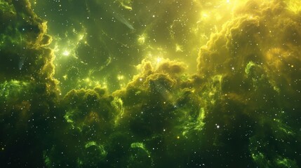 Naklejka premium Breathtaking interstellar scene featuring a mesmerizing cosmic explosion in vibrant hues of a glowing shimmering nebula against a backdrop of stars and galaxies in the vast mysterious universe