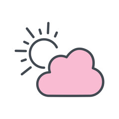Sun Behind Small Cloud Vector Icon
