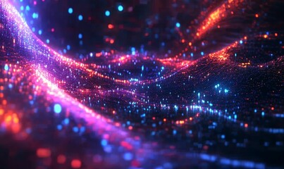 Obraz premium Abstract background with red and blue lights.