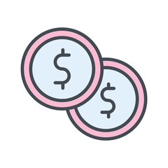 Obraz premium Coin Vector Icon