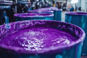 Close-up of a Vibrant Purple Liquid Swirling in a Container