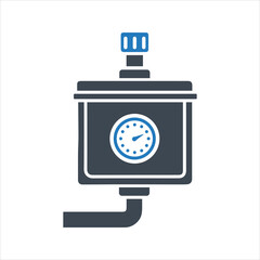 Residential gas meter icon, diaphragm meter. Natural gas icon