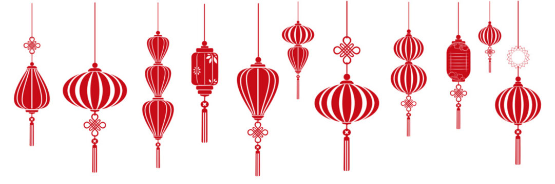 chinese lantern decoration vector