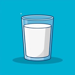 milk on glass cartoon vector