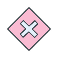 Obraz premium Multiplication Sign Vector Icon