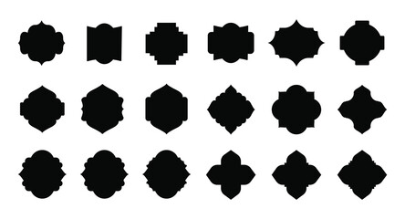 Decorative black frame shape illustration set design