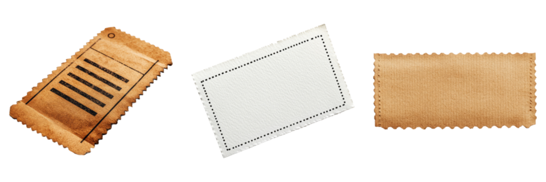 Paper texture design elements isolated on a transparent background perfect for graphic resources or stationary-themed designs.