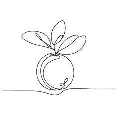 Lingonberry. Icon. Vector drawing. One-line drawing. A simple drawing depicting a continuous line of a item .