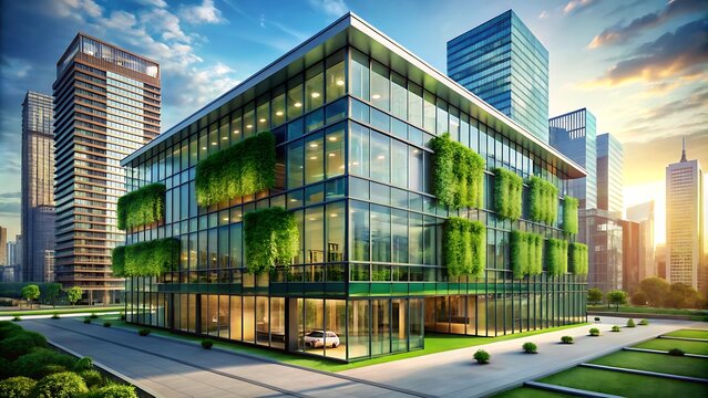 Edificio Ecol&oacute;gico con Jardines Verticales en un Entorno Urbano Din&aacute;mico

